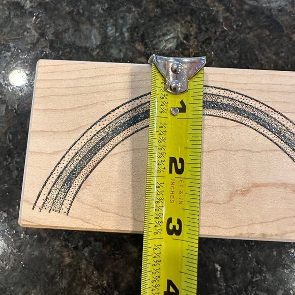 Rainbow Pattern Wooden Rubber Stamp Mail Expressions 6in Arch Shape Craft Large - Picture 7 of 9